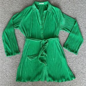Peppermayo Green Long Sleeve Dress Tie Waist